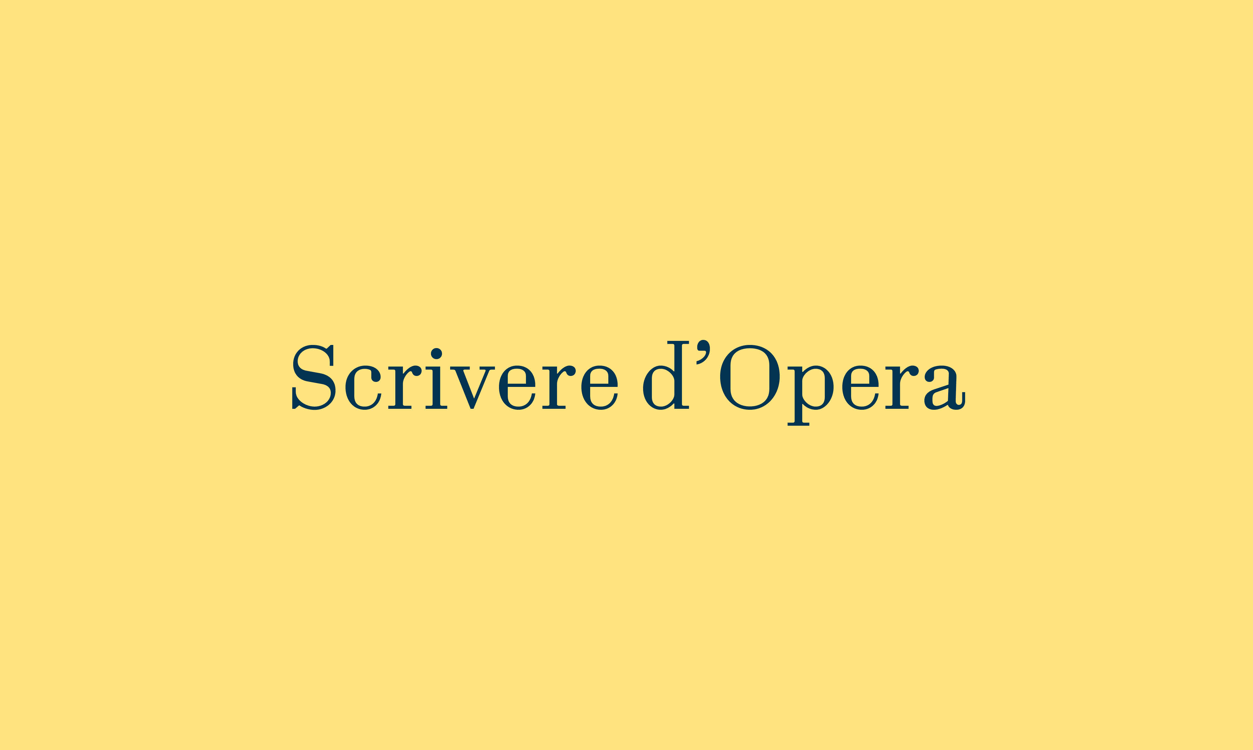 Scrivere d’Opera